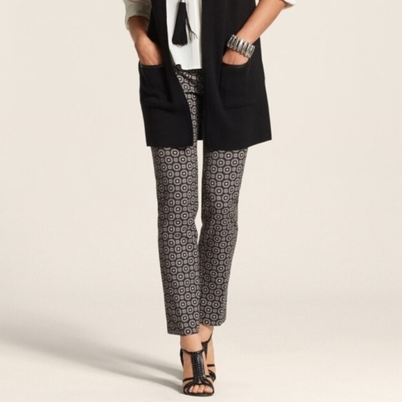 CHICO’S Circle Jacquard Ankle Pants sz .5/S - Picture 3 of 9